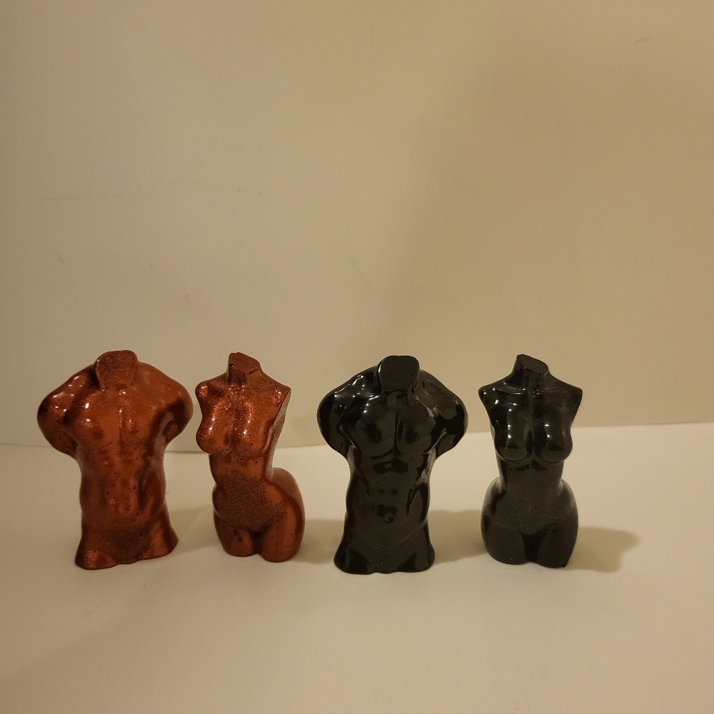 Set of 4 Male/Female Mini Torso Resin Sculptures